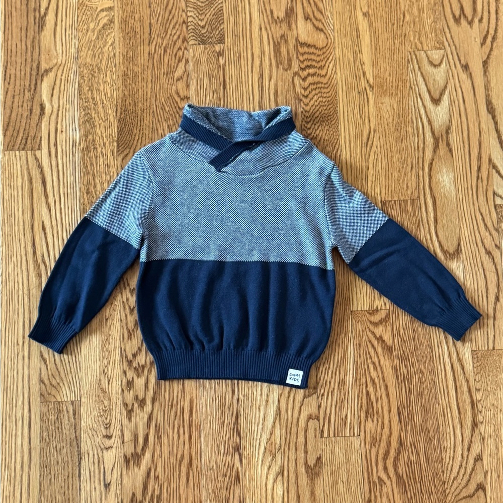 VERTBAUDET - Dressy Navy and White sweater - Toddler Boy 3T (94cm) - Like new!